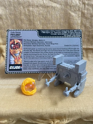 GI Joe 1989 PAYLOAD v2 Accessories - Complete Accessories w/ Uncut File Card