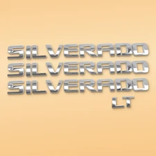Tailgate + Door Raised Letter For Silverado 1500 LT Badge Set Of 4 Emblem Chrome