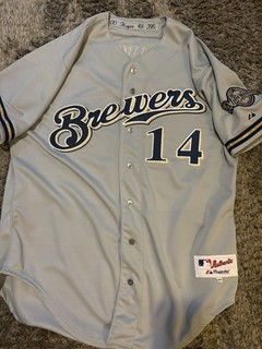 Game Used Worn 2000 Milwaukee Brewers Jersey #14 Charlie Hayes