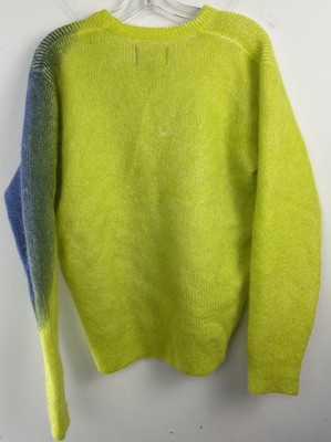 RARE Official Stussy Brushed Dot Sweater Lime Blue SIZE