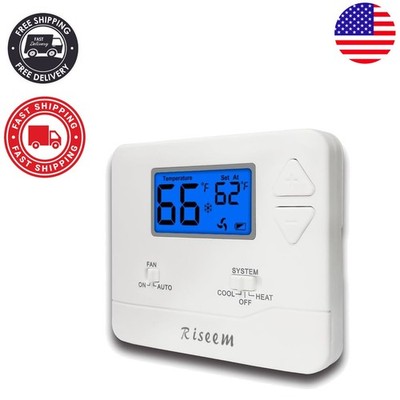 Compact Push Button Thermostat for Easy Home Climate Control - Battery Powered