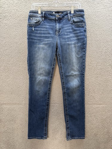 KUT From The Kloth Jeans Womens 8 Blue Stevie Mid Rise Straight Stretch Preppy