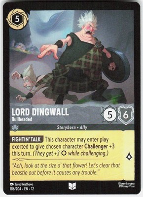 Lord Dingwall Bullheaded 186/204 Wilds Unknown Disney Lorcana