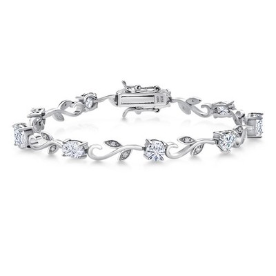 5.03 Cttw 925 Sterling Silver   Princess and Heart Shape White Moissanite