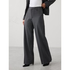 NWT Banana Republic Sculpted Stretch High Rise Wide Leg Trouser Pant Gray Size 2