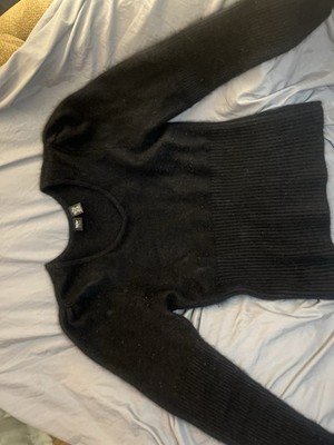 Vintage Mossimo Sweater Women s XL Black Angora Nylon 90s Y2K Eyelash Fur Whimsi