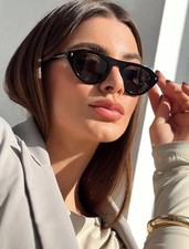 PRADA PR B15S 16K731 Black Gold Logo Dark Grey Lens Sunglasses AUTHENTIC