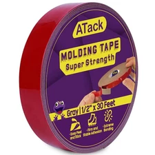 ATack Double-Sided Automotive Molding Tape, Gray, 1/2-Inch x 30-Foot, Automot...