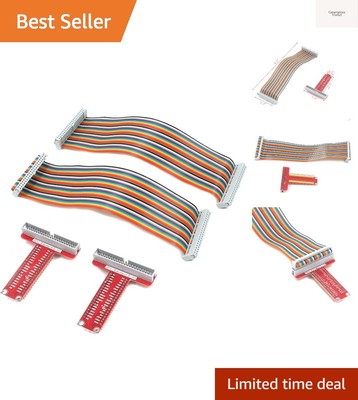 2 Set RPi GPIO Breakout Expansion Board + Ribbon Cable + Assembled T Type GPI...