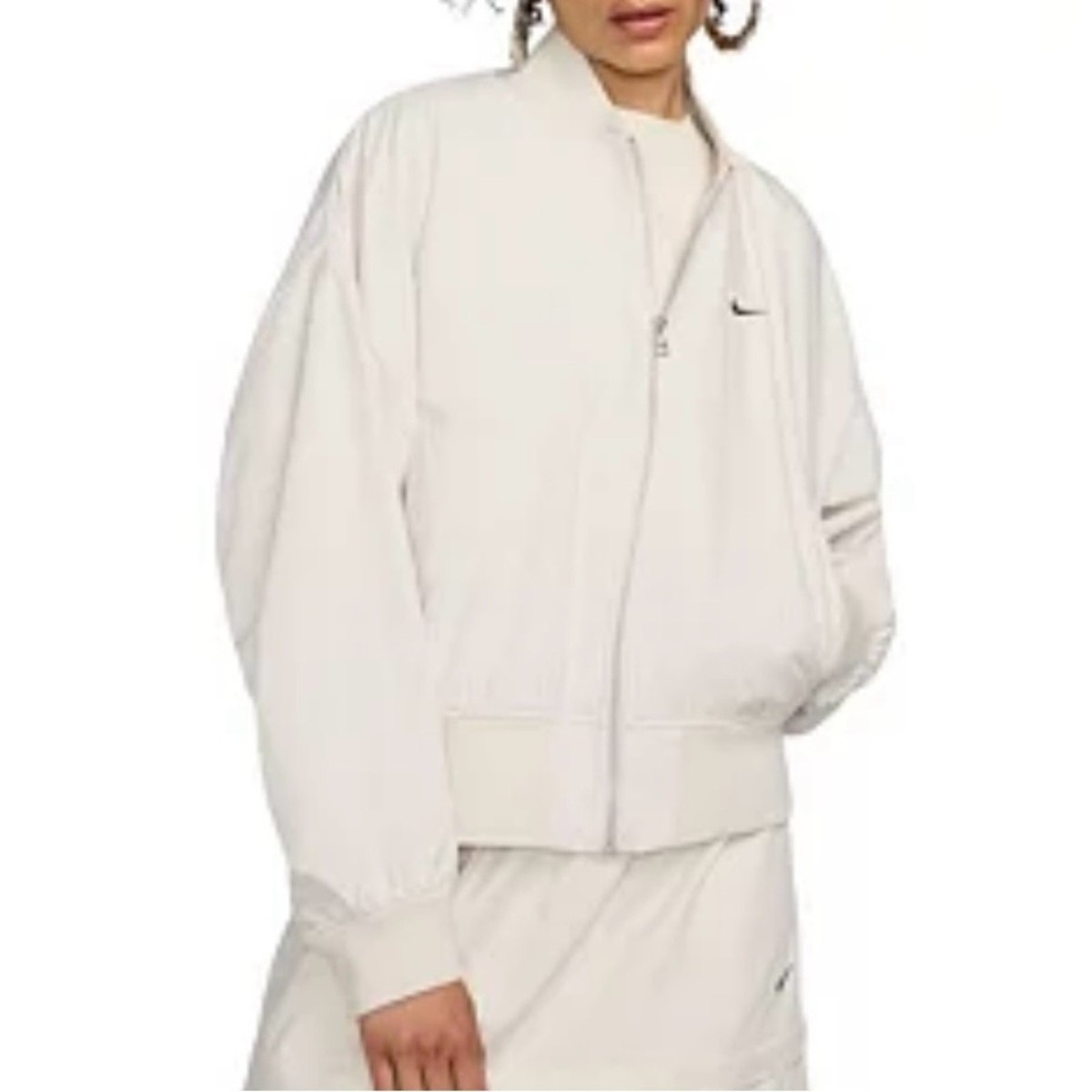 Nike Cream Bomber Jacket with Stand-Up Collar | eBay