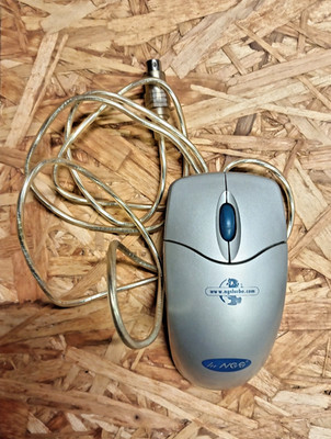 Vintage 1990's NGS Optical Computer PS/2 Mouse A4Tech WOP-35 Grey and Blue
