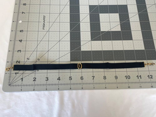 Antike Uhrenkette schwarz Ripsband und goldfarben - Bild 6 von 7