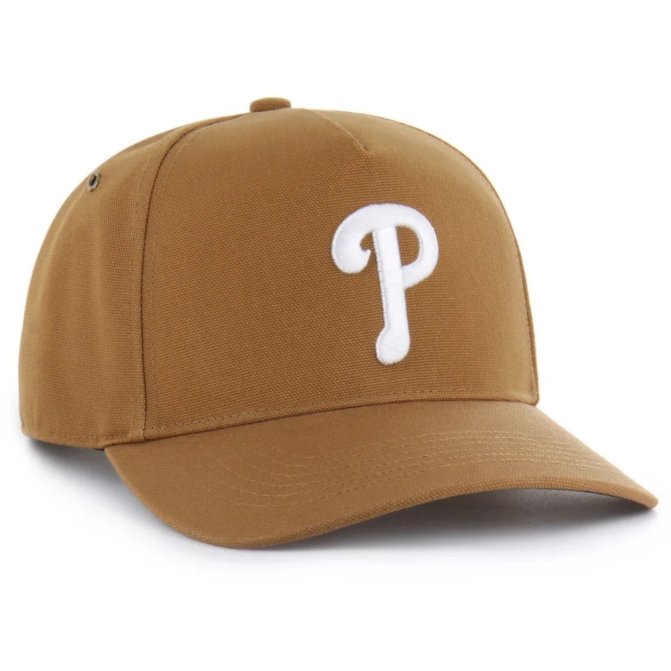 Philadelphia Phillies Carhartt x '47 Enganche Ajustable Snapback Sombrero Para Hombre Marrón Foto 4 de 4