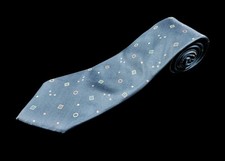 Vintage Chaps Ralph Lauren Blue Geometric Silk Tie Made In Usa Shapes