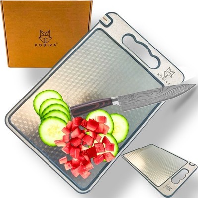 Stainless Steel Cutting Board | Large, Anti-Slip, Dishwasher Safe, Mesh Design
