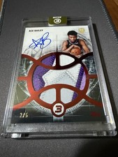 2025-26 Topps 3 Basketball Ace Bailey  RC Red Patch Auto Prime Card #2/5