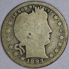 1893 Barber Silver Quarter 25C - G