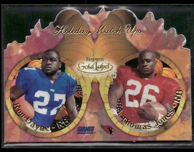 2000 Gold Label #T14 Ron Dayne Thomas Jones Holiday Match-Ups Cardinals Back