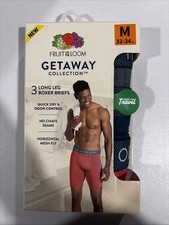 Fruit Of The Loom Mens 3 Pack Assorted Boxer Brief Mid Rise Long Leg 3GMLLC1