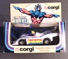 Vintage Corgi Captain Marvel Porsche 262 Diecast Car White Red 1979