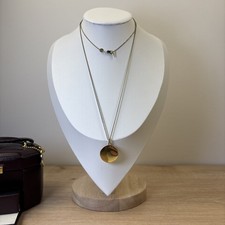 Missoma 18ct Gold Vermeil Large Disc Pendant Necklace Sterling Silver Chain