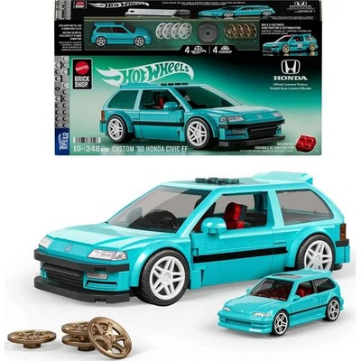 Mattel Brick Shop Hot Wheels Custom '90 Honda Civic EF Building Toy Kit 248pc