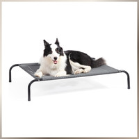 Hundeliege Grau MittelgroßE Hunde Outdoor Camping 105X65 Cm ErhöHtes Hundebett