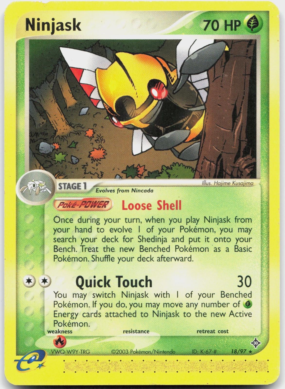 Ninjask 18/97 Rare Dragon Pokemon Near Mint
