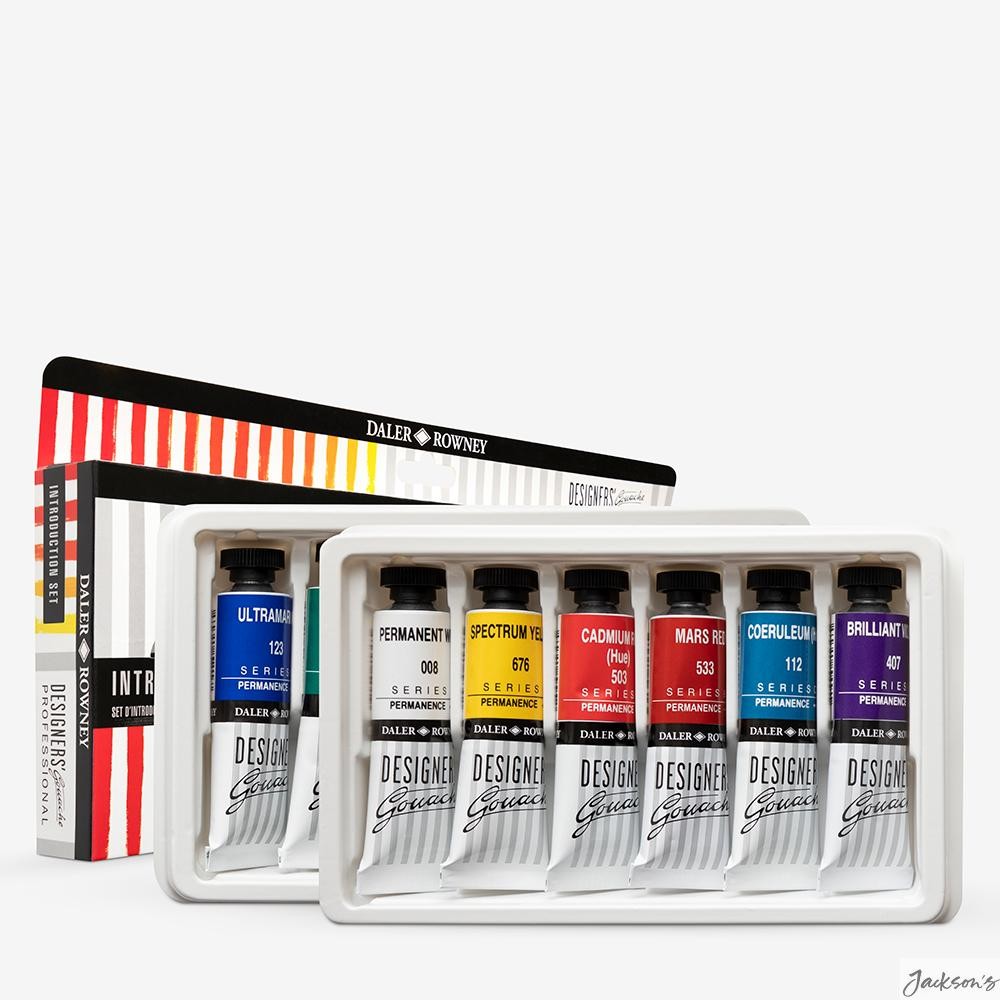 Daler-Rowney Designers' Gouache Paint Set 12x15ml Tube Illustration Painting