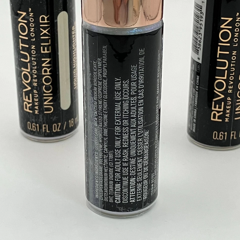 Makeup Revolution Liquid Highlighter Unicorn Elixir Illuminating Liquid Pck Of 3 - Image 4 of 4
