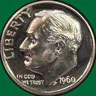 1960 Roosevelt Dime Silver Proof PF Coin #43187