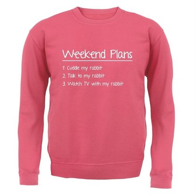 Weekend Plan With My Rabbit - Adult Hoodie / Sweater - Love Cute Funny Rabbits