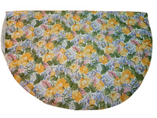 Yellow Floral Tablecloth Pink Blue Oval Large Country Cottage Farmhouse 82x60