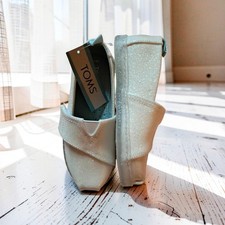 Girls Shoes Size 10C Shoes Toms White Glitter NEW
