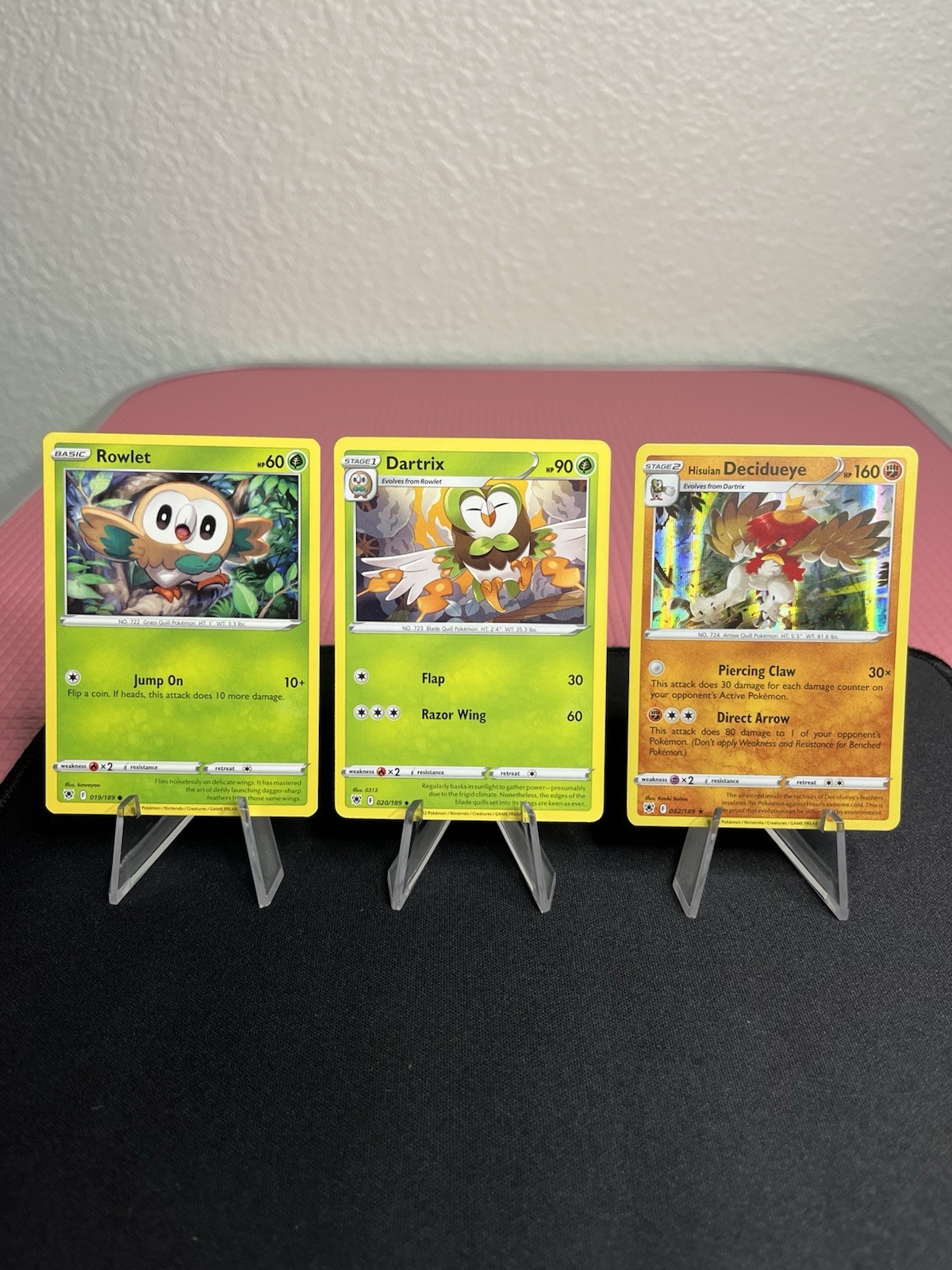 Rowlet 19 Dartrix 20 Hisuian Decidueye 82 Holo Pokemon Astral Radiance Set Cards