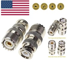 BNC Male to UHF Female PL259 Female to BNC Male SO-239 RF Coaxial Coax Adapte...