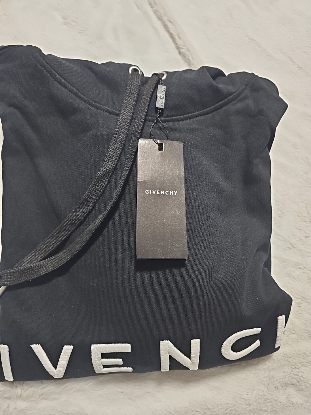 Givenchy Black Fleece Logo Hooded Pullover Hoodie Cotton Crew Neck Men thumbnail 9