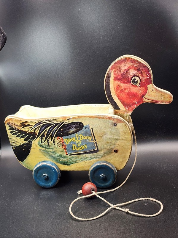 Vintage Ding Dong Duck Pull Toy