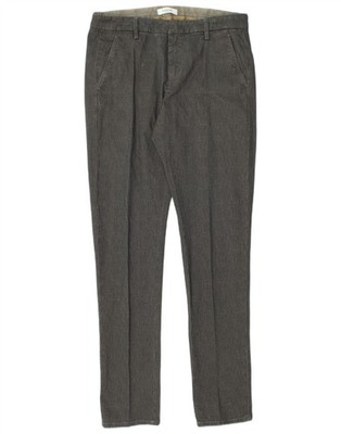 Dondup Mens Slim Chino Trousers W31 L32 Grey Check Cotton BR26