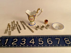 Antique Dollhouse/Doll Kitchen Miniatures: porcelain, metal cutlery inc napkin r — photo 1