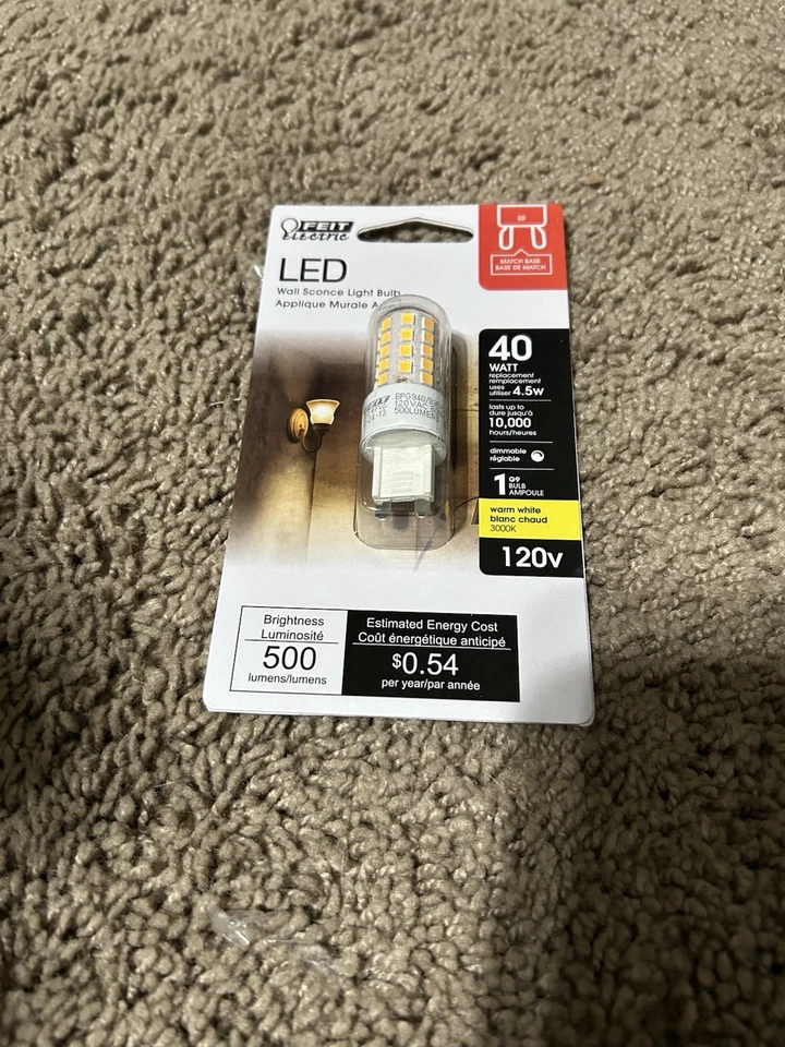 6 Pack Feit Electric 40-Watt Equivalent T4 Dimmable G9 LED Bulb Warm White 3000K - Image 2 of 4