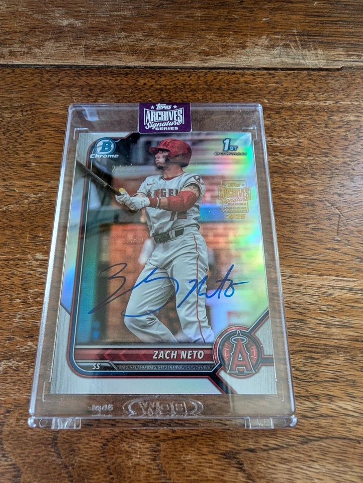 Zach Neto 2025 Topps Archives Signature 1st Bowman Chrome Autograph 24/24 - Image 2 of 4