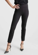 Quince Ultra Stretch Ponte Pintuck Ankle Pants Womens Size S Black Office Caree