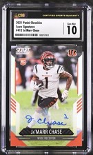 Ja'Marr Chase 2021 Panini Chronicles Score Update Rookies Auto #412 CSG 10 #8/75