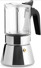 Moka Glass Coffee Pot-stovetop Coffee Maker-Italian Induction Compatible New 