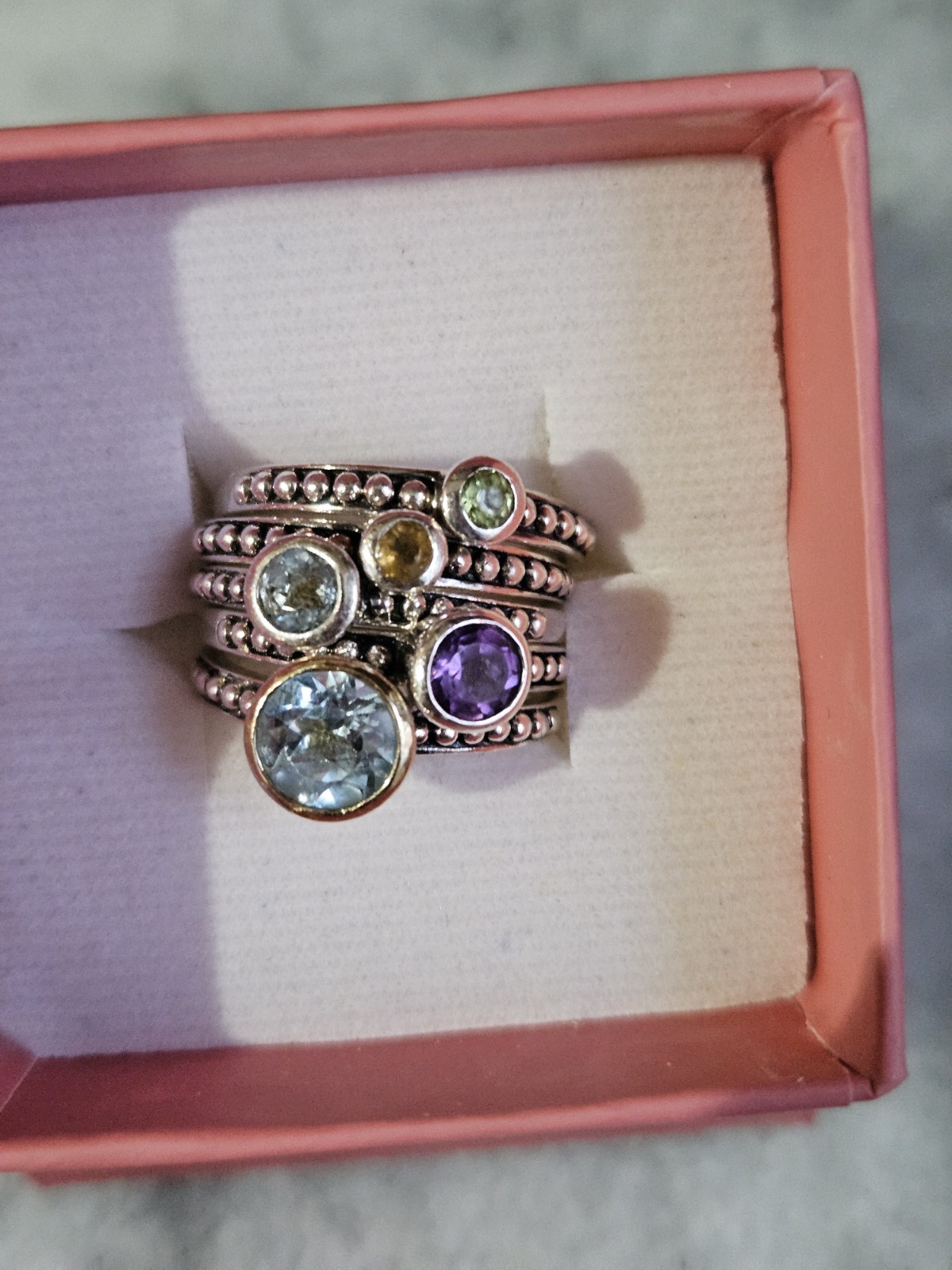 2 1/2 ct Multi-Stone Stackable Rings in Sterling … - image 3