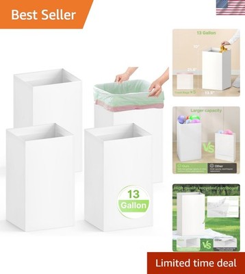 4 Pack Extra Large Disposable Trash Cans, Reusable Portable Garbage Can, 13 G...