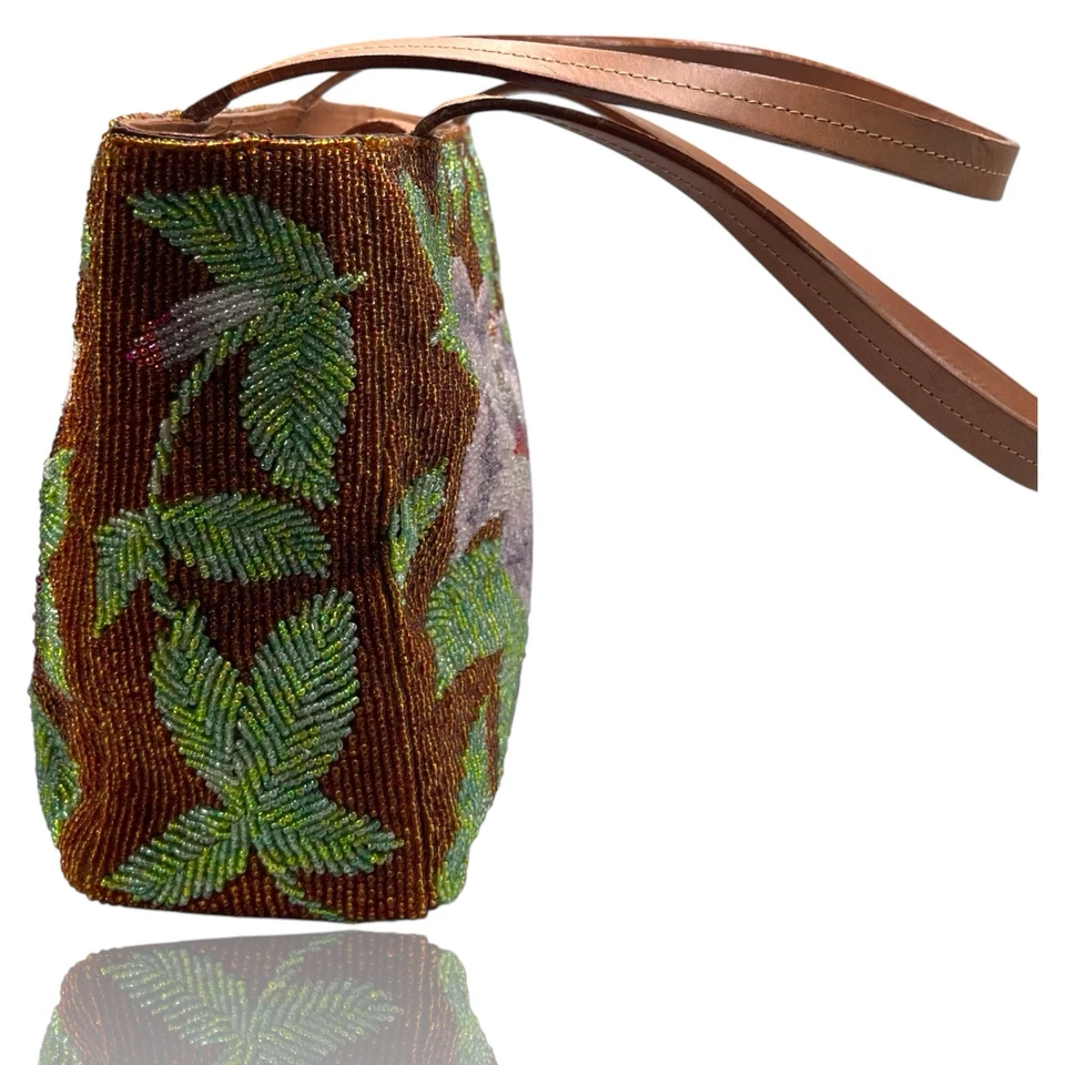 NEW Vintage Tommy Bahama Multicolor Floral Beaded Multi-Strap Purse Handbag - Image 2 of 4