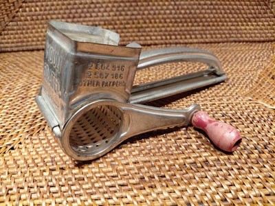Vintage 1940's Mouli France Rotary Hand Cheese Grater Wood Handle