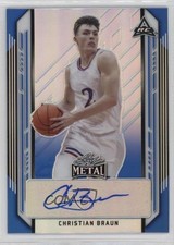2021-22 Leaf Metal Blue Rainbow 12/50 Christian Braun #BA-CB3 Auto 12ty